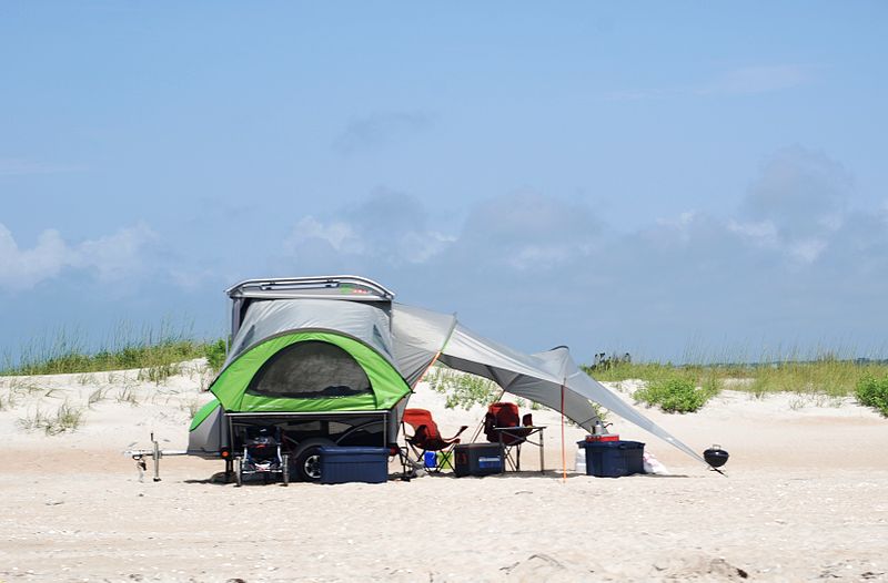 rv camping at beach