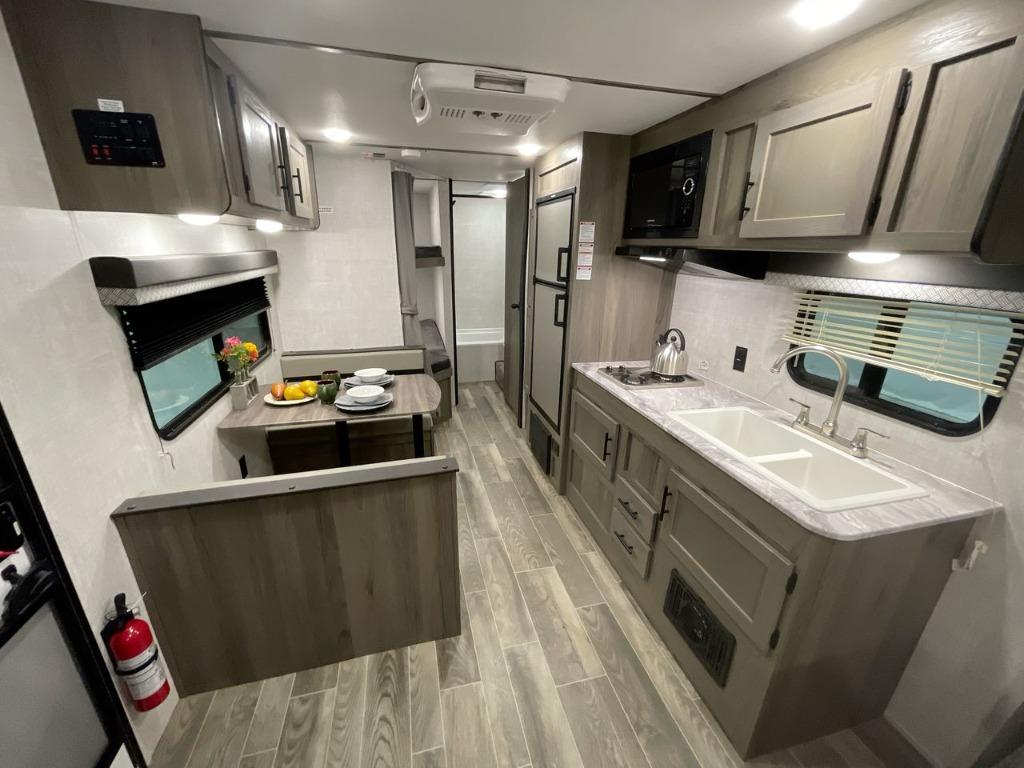 interior of a travel trailer kingsport ultra lite 248BH